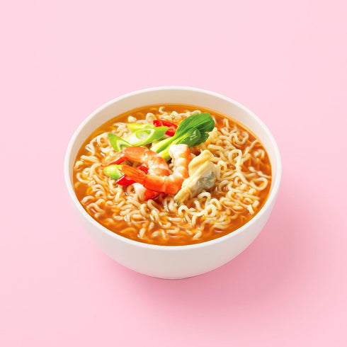 Pack 12, 86g (3.03 oz) 12 Paldo Fun & Yum Instant Cup Noodle Soup Bowl with Seafood Shrimp Flavored Broth, of Best