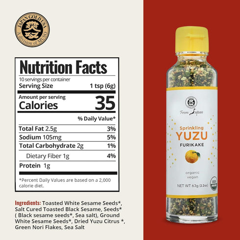 Muso from Japan - Yuzu Furikake Seasoning, USDA Organic, Vegan Friendly, Refreshing Citrus Flavor for Rice