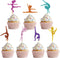 35 Pcs Girl Gymnastics Cupcake Toppers, Glitter Dancer Cake Toppers for Gymnastics Themed Birthday Baby Shower