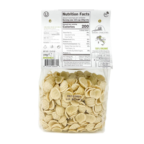 Sogno Toscano 1x500g (2) Organic Orecchiette Pugliesi - Artisan Pasta