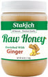 Stakich Ginger Enriched Raw Honey - Pure, Unprocessed (40 Ounce)