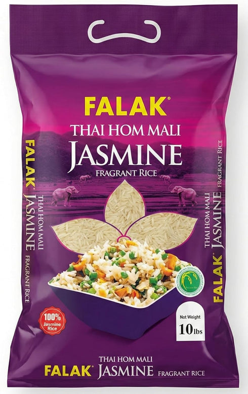 Falak Jasmine Rice 10 lbs - Thai Hom Mali Jasmine Rice -