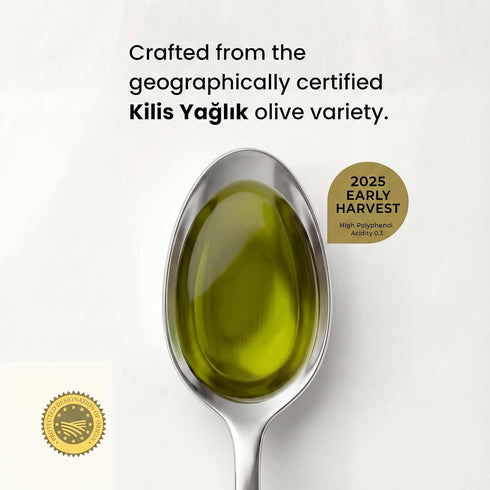 100% 500 mL (16.9 Masmana High-Polyphenol Extra Virgin Olive Oil Early Harvest & Cold Pressed, Polyphenol-Rich EVOO