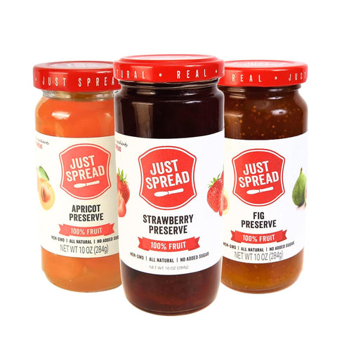 JUST SPREAD 100% Fruit Preserve | Made with Real Fruit Pieces & Only 4