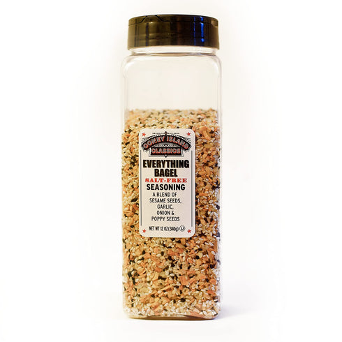 Everything Bagel SALT FREE Seasoning Premium Spice Blend with Sesame Seeds, Onion, Garlic, and Poppy Seed, 12 Oz
