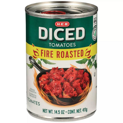 Generic HEB Fire Roasted Diced Tomatoes 14.5 oz 4 Cans