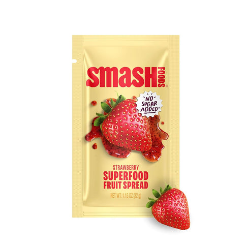Smash Foods Strawberry Jam Squeeze Packets | 10 Single Serve | Natural,