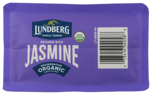 32 Oz Lundberg Organic Jasmine Brown Rice Long-Grain, Fluffy & Aromatic, Responsibly Grown in California