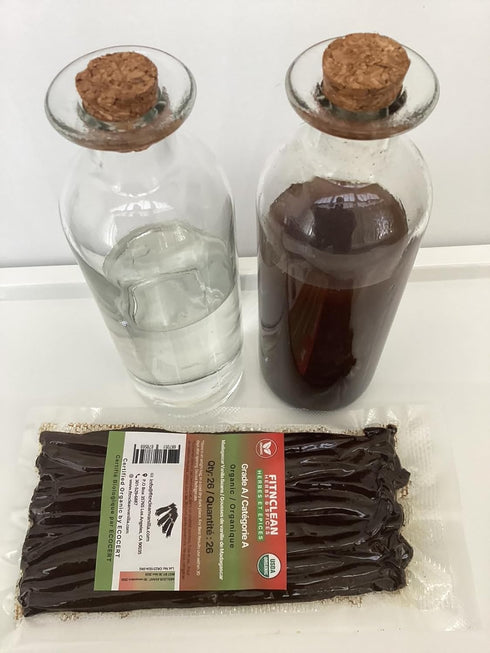 26 Organic Madagascar Vanilla Beans Grade A. Certified USDA Organic. Fresh by FITNCLEAN VANILLA for Extract, Cooking