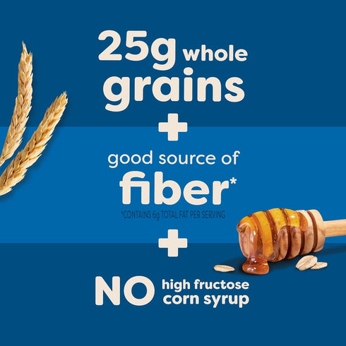7oz (10 Nutri-Grain Crunchy Honey Oat Flax Bars, Fiber Bars, Whole Grain, Box Bars)