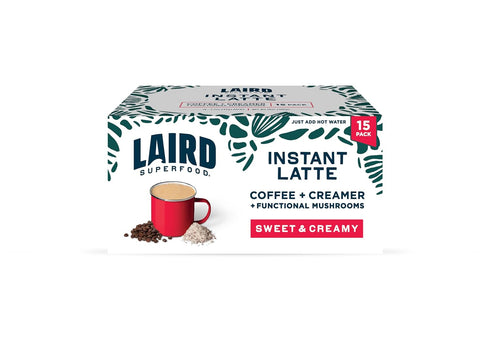 Laird Superfood Instant Latte Sweet & Creamy, Non-Dairy, Superfood Creamer, Gluten Free,