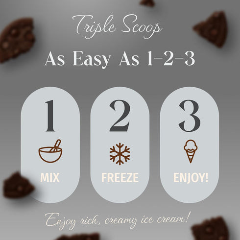 5 2 (1 Pack, Triple Scoop - Premium Cookies & Cream Ice Cream Mix For Ice Cream Maker. Simple, Easy, Delicious. From