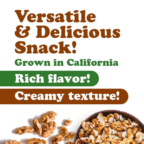 1 Omega-3, Food to Live Organic Walnut Pieces, Pound California Chandler Variety. Medium Size. Non-GMO. Rich