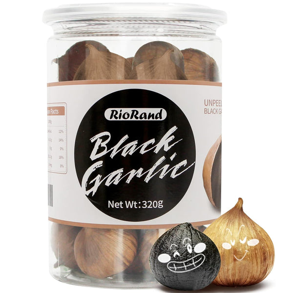 RioRand Black Garlic 320g Whole, 90-Day Aged 0.7 Lbs Jar, No Added