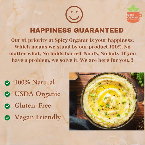 100% 16oz SPICY ORGANIC Garlic Granules USDA Organic- Premium Quality Granulated Garlic Powder for Mouthwatering Rubs