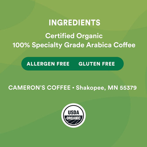 12 Count, 4.33 (Pack 6) Cameron's Coffee Organic Breakfast Blend Single Serve Pods, Ounce