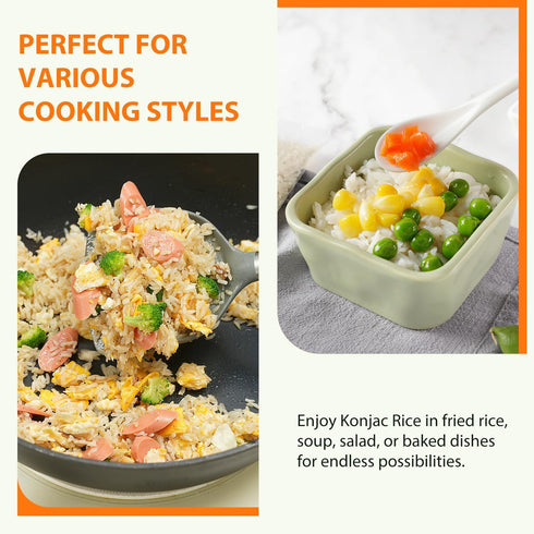 8.8oz (250g), Soeos Organic Konjac Rice, Dried Shirataki Rice, Gluten Free, Plant-Based, Low Carbs, Quick-Cooking Rice