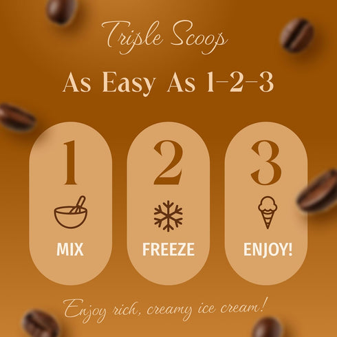 5 2 (1 Pack, Triple Scoop - Premium Coffee Ice Cream Mix For Ice Cream Maker. Simple, Easy, Delicious. From Gourmet Mix