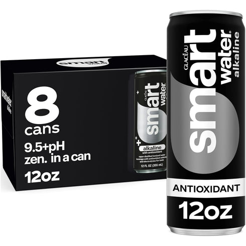 Smartwater Alkaline + Antioxidant Aluminum Can 12oz 8pk