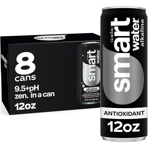 Smartwater Alkaline + Antioxidant Aluminum Can 12oz 8pk