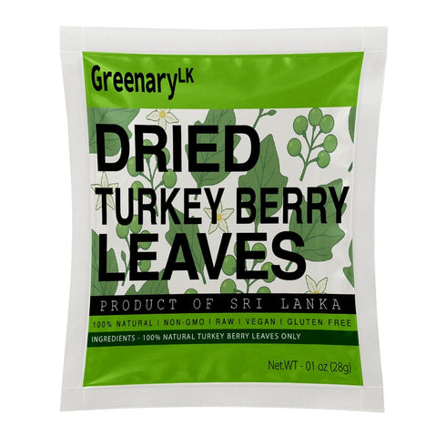 GreenaryLK Dried Turkey Berry Leaves Natural, Sun-Dried, Whole Leaves Culinary & Herbal Tea