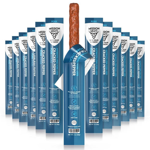 Mission Meats Pork Meat Sticks Antibiotic Free, Sugar Free, Individually Wrapped, AIP