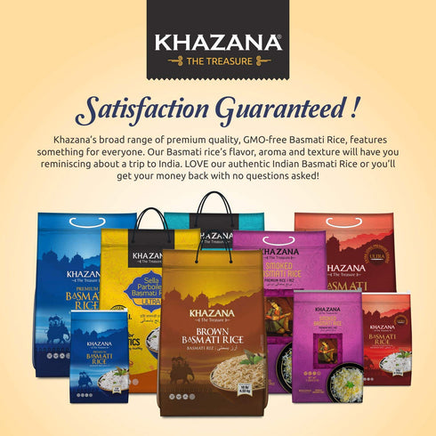 10 lb Authentic Smoked Basmati Rice by Khazana in Bag - Aromatic and Flavorful Indian Grain - Non-GMO, Gluten Free