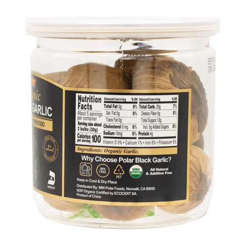 5 oz (Pack 1), Bulbs, MW Polar USDA Organic Black Garlic of Whole Easy Peel, All Natural, Chemical Free, Kosher
