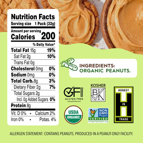 Packets Packets Packs 1.15 Packs, 10 Count Once Again Organic Peanut Butter - Individual Peanut Butter for Snacks