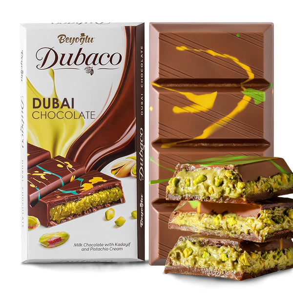 Beyoglu Dubaco Dubai Chocolate Bar Pistachio 3.36 Oz (Pack of 1), Luxury