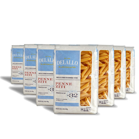 DeLallo Penne Ziti Pasta, Made in Italy, Bronze Cut, Made with Only