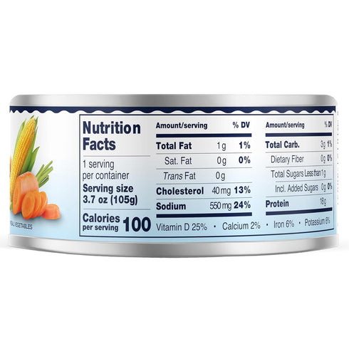 Albacore Pack 12 Tonnino Tuna Fish - Premium chunk in water with Chickpeas, Corn & Carrots - of Alternative to Salmon