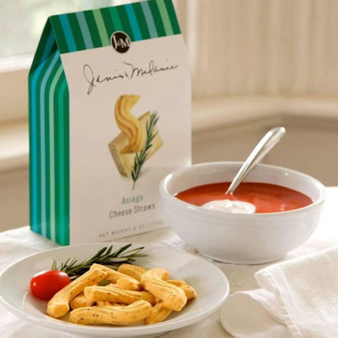 6oz, 1 Pack J&M Foods Asiago Cheese Straws, Traditional Southern Snack with Aged Asiago, Rosemary and Cracked Black