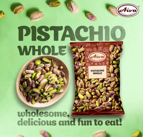 (1 LB) Aiva Raw Pistachios, No Shells, Unsalted Premium Whole Nuts for Snacking, Cooking, and Baking