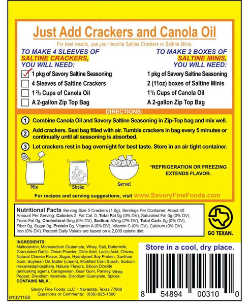 Savory Saltine Seasoning, Sweet Bar-B-Q, 4 Pack, 1.4 Ounce