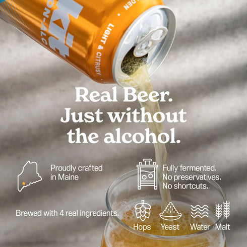 6 Pack, 12 OZ, 4 Kit Non-Alc - Non-Alcoholic Craft Beer Golden FL Simple Ingredients Gluten-Removed, Vegan Friendly
