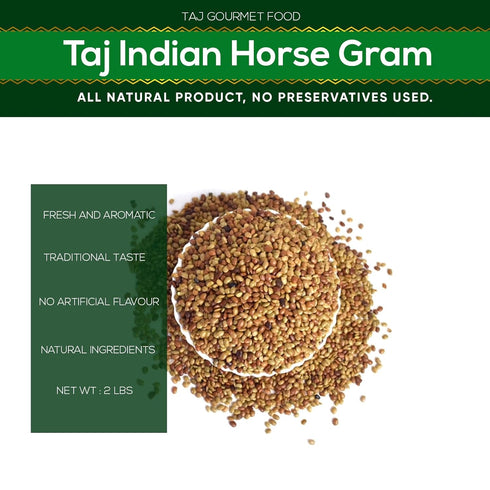 TAJ Gourmet Foods 2lbs (908g) TAJ Horse Gram, Muthira Seeds (Kulith, Kulthi Beans)
