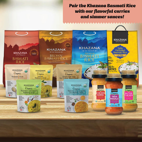 10 lb Authentic Extra Long Basmati Rice by Khazana in Bag - Aromatic and Flavorful Indian Grain - Non-GMO, Gluten Free