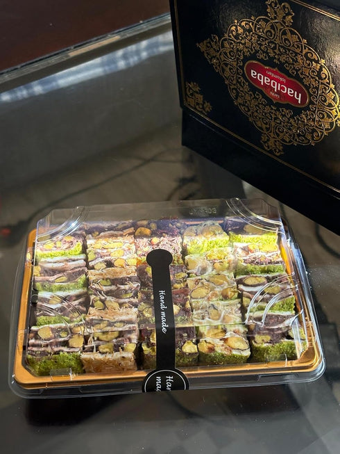 Generic 4 (17.6 (500 Turkish delight with mix of flavours ounces gr): Powdered Pistachio Crumb Baklava, Kadayif