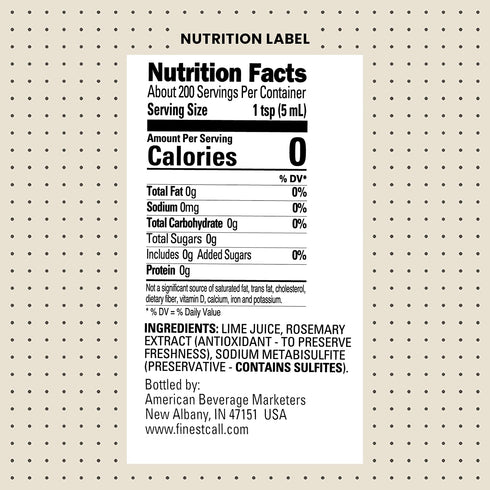 1 (33.8 Oz), Pack 3 Finest Call Premium Single Pressed Lime Juice Drink Mix, Liter Bottle Fl
