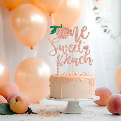 Mis Quince 1st One Sweet Peach Cake Topper, Sweet as a Peach, Birthday Cake Topper, Peach Baby Shower Birthday Party