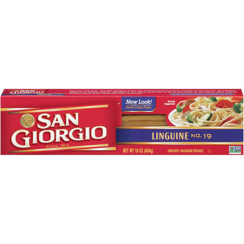 20 Pack (16 oz San Giorgio Linguine Pasta, Boxes), Traditional Pasta Noodles for Sauces and Seafood Dishes