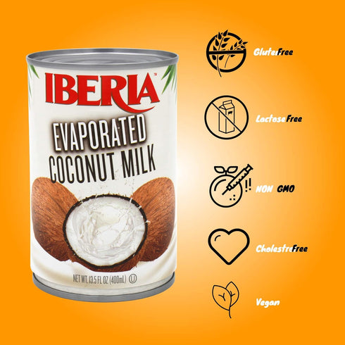 13.5 Oz (Pack 12) Iberia Lactose Free Evaporated Coconut Milk, Fl