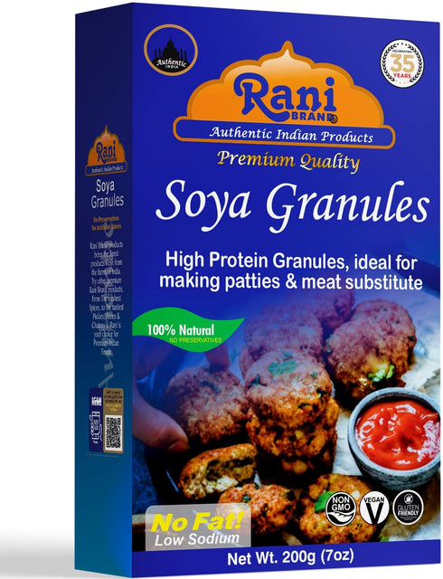 Rani Soya Granules (High Protien) 7oz (200g) ~ All Natural, Salt-Free |