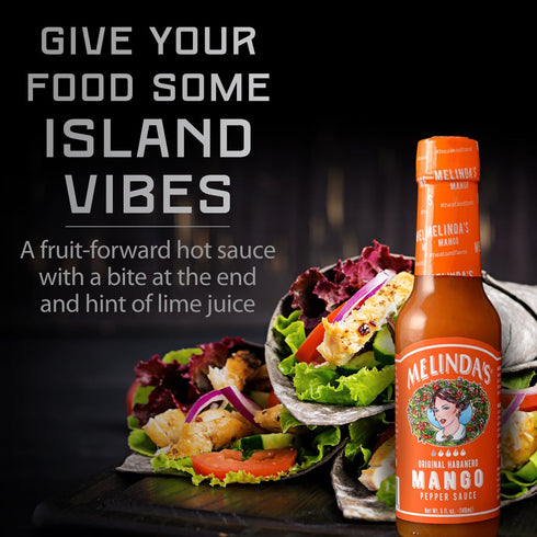 Melinda’s Mango Habanero Hot Sauce - Sweet & Mild, Made with Fresh Ingredients, 5oz, 4 Pack