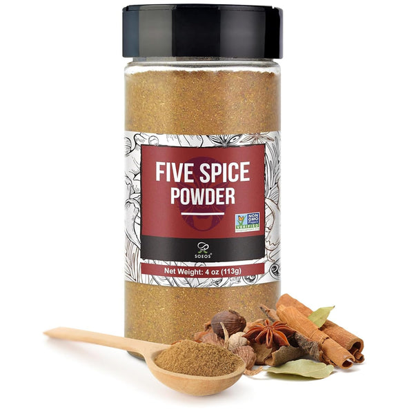 Soeos Chinese Five Spice - 4 Ounce Non-GMO Five Spice Powder, Chinese Seasoning, No Preservatives