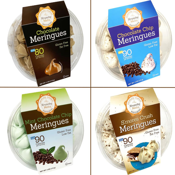 4 Pack Krunchy Melts Original Meringue Cookies | Chocolate Extravaganza 4-Pack |