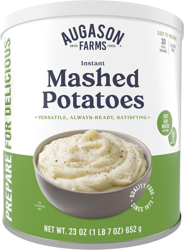 Instant Mashed Potatoes Emergency Food Supply, 30 Servings, 10 Year Shelf Life,