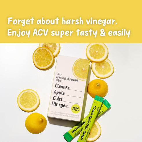 Packets 10 Count LIAF Apple Cider Vinegar Powder Loaded Tea | Korean Fermented ACV with Mother | Travel Size Instant