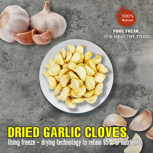 2.47 Oz (70g) DRIED GARLIC CLOVES VIETFARMFOOD: Pure, natural freeze-dried spice made from real vegetables and fruits